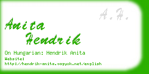 anita hendrik business card